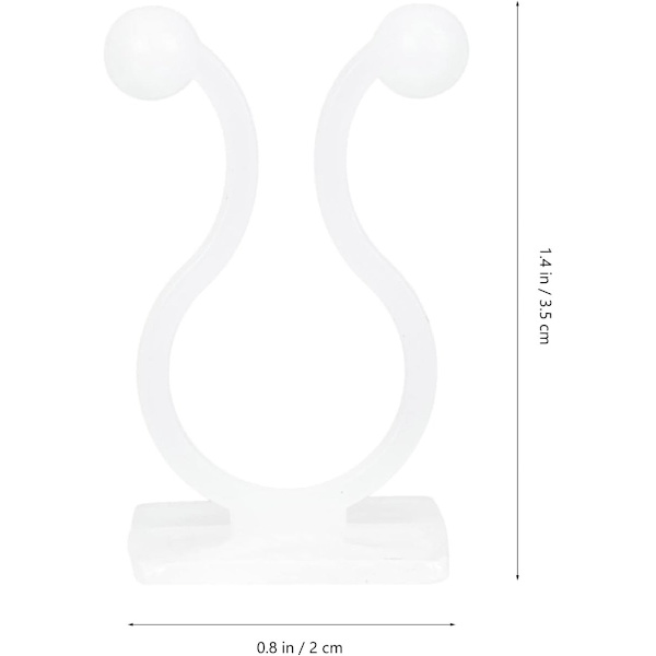 Wall Mounts for Climbing Plants, Self-Adhesive Angle Hook, White, 100 Pieces