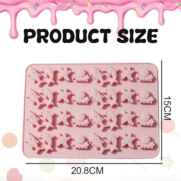 Silikonform for godteri, myk godteriform, non-stick silikongodteri