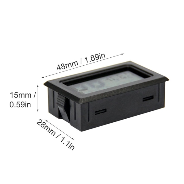 Mini Digital Termometer Hygrometer Måler Sort/hvid (6-pak - Firkant) black Celsius