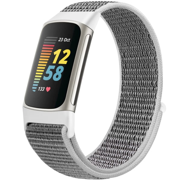 Ersättning Sport Loop Watch Strap för Fitbit Charge 5 Nylon Pink