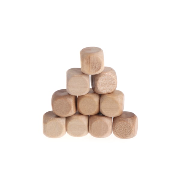 10 stk./pakke Træterninger 6-sidede terninger (10 mm 12 mm 14 mm 16 mm 18 mm) 0.02 10mm