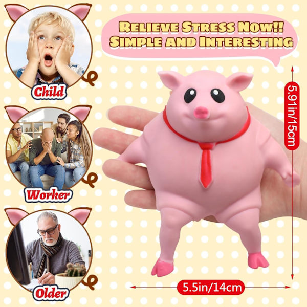 Latex Piglet Mjuk Avlastningsdocka Leksak, Djur Hög Elastisk Sträckbar