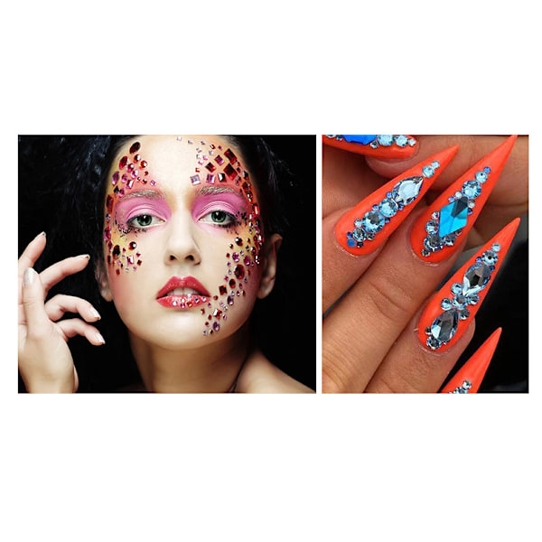 (Grøn) 12 Krystalsten til Neglekunst - Neglekunst, Krystal Rhinestones
