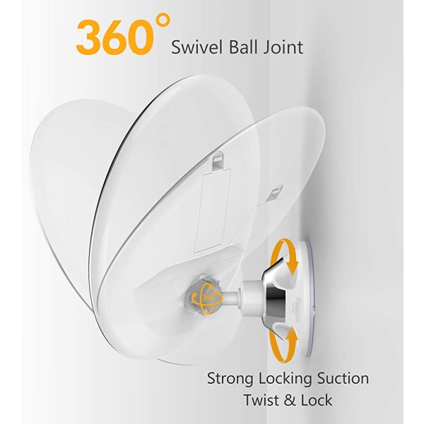 10x suurentava meikkipeili LED-valoilla 1 pallonivel 360° säädettävä kiinnitys kannettava kosmeettinen peili, kylpyhuoneeseen, matkustamiseen