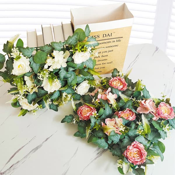 (Vit) 1 st grön pionblomma vägg lämplig för bröllopsbakgrund evenemangsdekoration heminredning