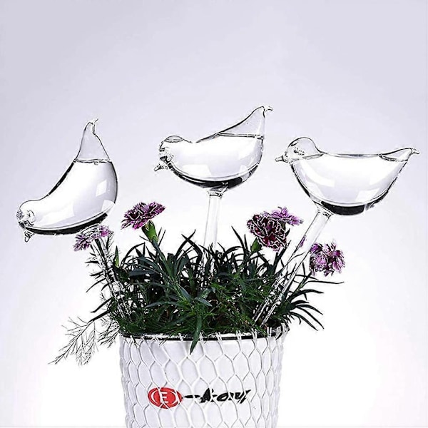 5 st Glas Automatisk Vattning, Växtvattnare Transparent Fågelformade Glober för Inomhusväxter Trädgårdsinsatser Blommor-Perfekt