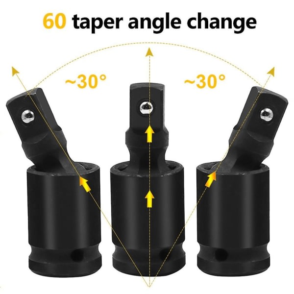 1/4 3/8 1/2 Air Impact Socket Adapter Pneumatisk skiftnyckel Socket Converter Universal Led Hand Reparationsverktyg