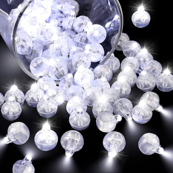 100 kpl Led Balloon Light Valkoinen Mini Pyöreä Led Ball Lamput Pienet Vedenpitävät Led Ball Lamp Ilmapallo Paperi Lyhty Syntymäpäiväjuhliin Hääjuhliin H