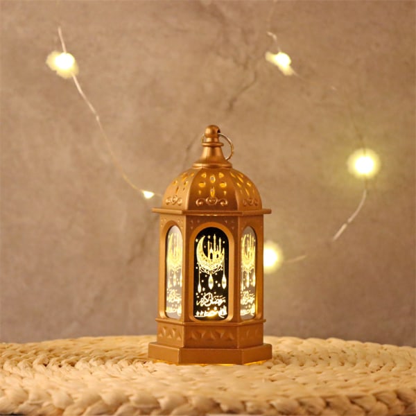 6 st Ramadan-lyktor Marockansk stil Vintage Dekorativa LED-ljus Hängande Lykta Batteridriven