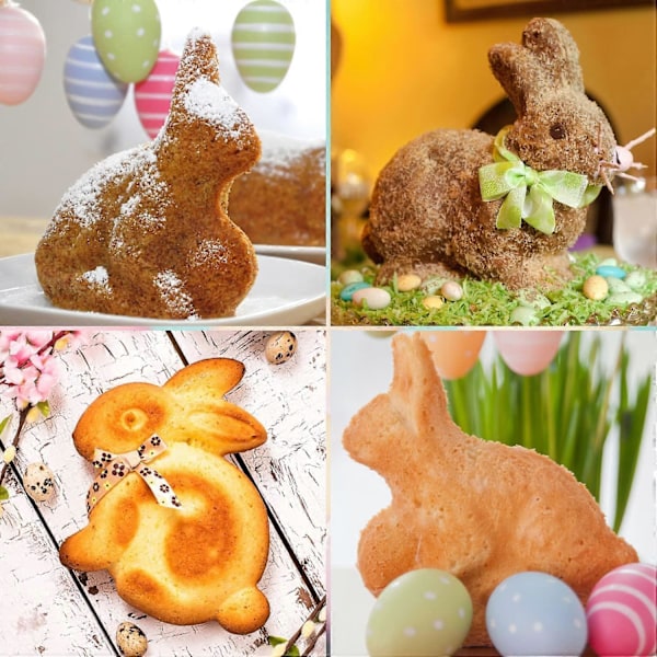 Påskehare Kageform Tærteform, 16 cm Silikone Kageform Bageforme Bageplade til Kage Chokolade Fondant Slik Bageform