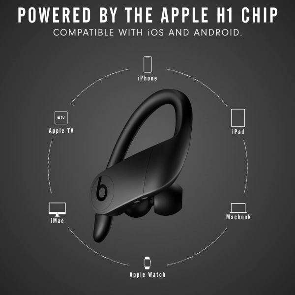 Trådløse øretelefoner - Apple H1-hovedtelefonchip, klasse 1 Bluetooth-hovedtelefoner, 9 timers lyttetid