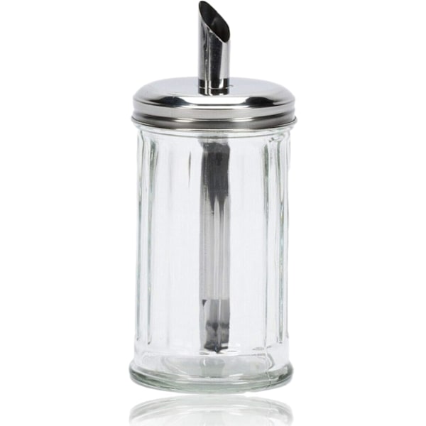Klassisk Retro Cafe Glas Sukkerdispenser Hældeskakker Stor Rustfrit Stål