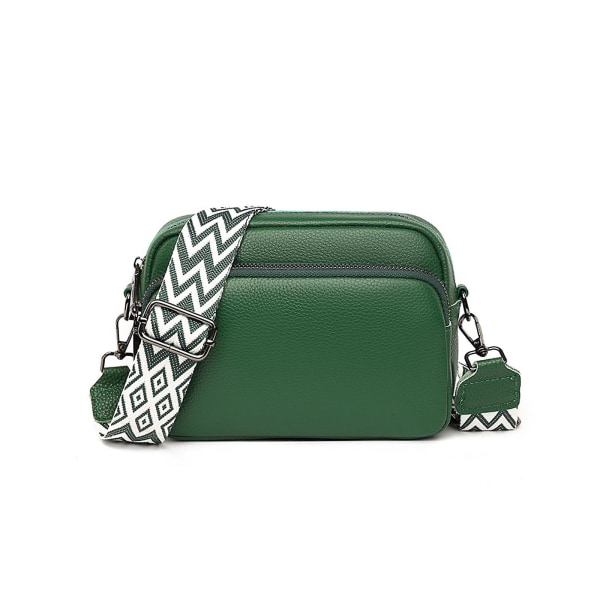 crossbody-väska Liten axelväska i läder dam med dragkedja green