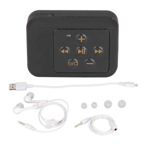 MP3-soitin Bluetooth 5.0 IPX8 vedenpitävä USB-lataus urheilun MP3 kuulokkeilla uintiin kylpyyn musta 8GB