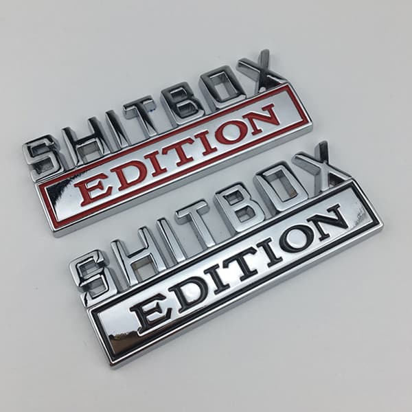 1X 3D ABS Emblem SHITBOX EDITION Merke Bilde Hale Side Klistremerke A