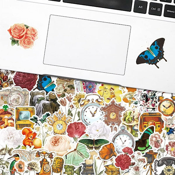 50/100 kpl Retro Flora ja Fauna Tarroja Esteettinen Vedenpullolle Päiväkirja Kannettava Puhelin Vedenpitävät Tarraleimat Tarrat Lapsille Lelut