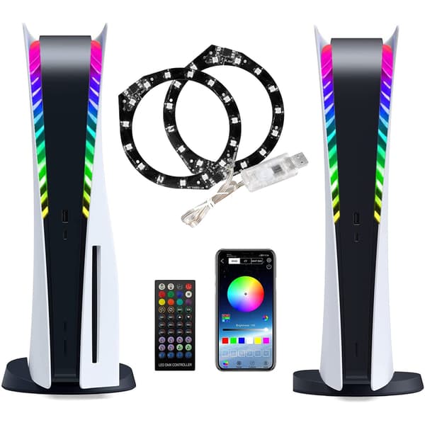 PS5 Konsoll LED-lys, Playstation 5 LED-lys DIY-dekorasjon