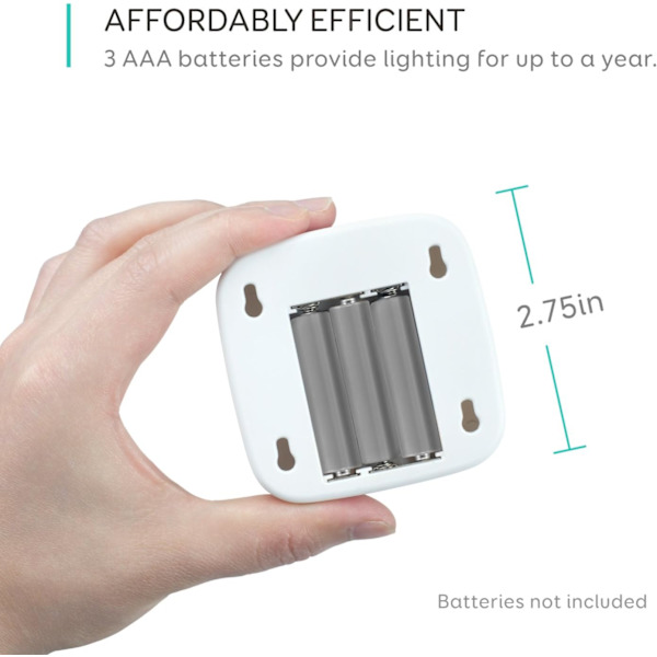 Lumi 3-pak LED-natlys med bevægelsessensor, varm hvidt lys, automatisk tænd/sluk, orienteringslys, energieffektivt (3-pak)