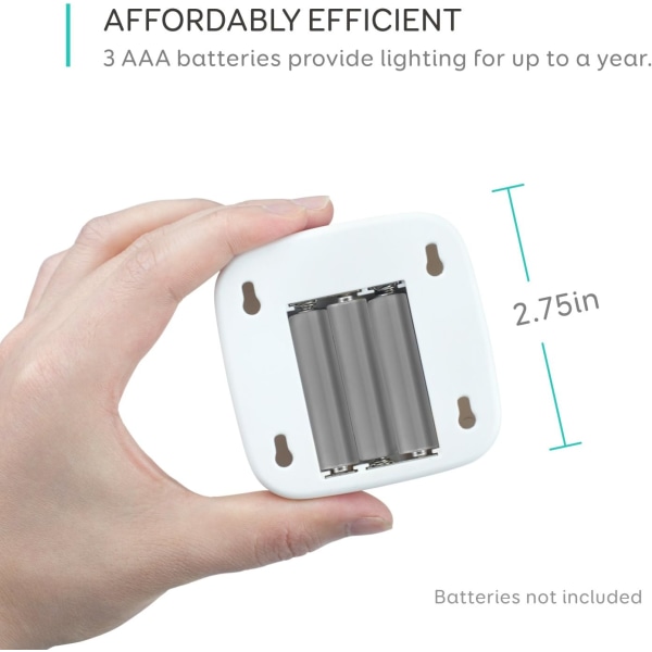 Lumi 3-pakks LED-nattslys med bevegelsessensor, varmt hvitt lys, automatisk på/av, orienteringslys, energieffektivt (3-pakks)