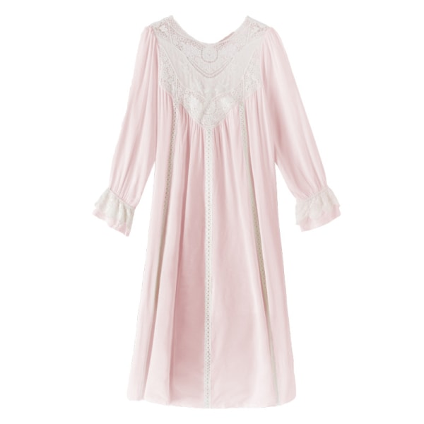 Naisten yöpaita Long Sheers Vintage Yöpaita Lace Lounge Sleepwear Pyjama vaaleanpunaiselle light pink m