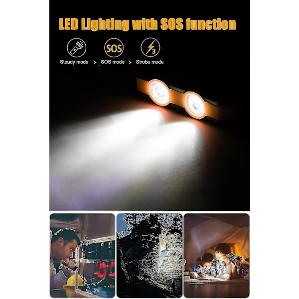 2024, Solcellsladdare 20000mAh Vattentät Bärbar Laddare med Dubbla 5V USB-portar/LED