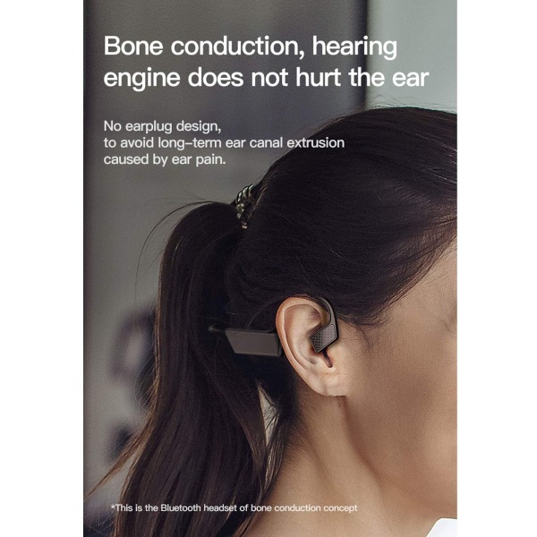 Trådlösa Bluetooth hörlurar Kabelanslutna Outdoor Sports Headset -Svart