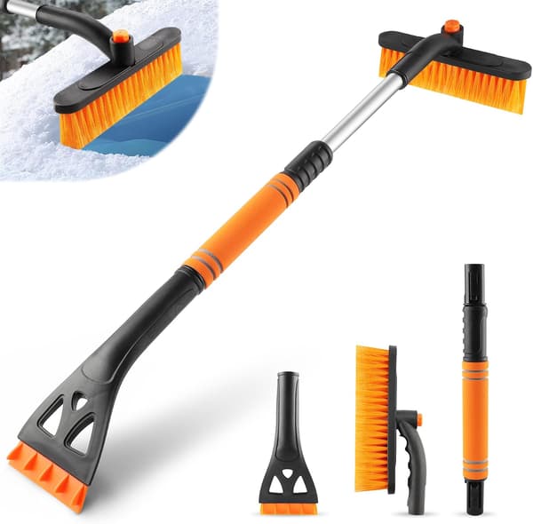 Uttrekkbar Isskrape & Snøbørste 80 cm – 360° Roterende Snøfjerner for Bil, SUV & Pickup