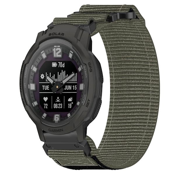 22 mm nylonrem til Garmin Instinct Crossover Solar Grey