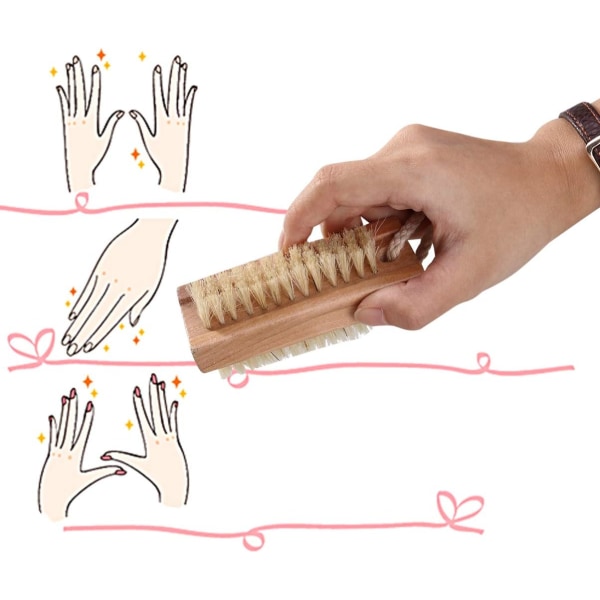 Træneglebørste Dobbeltsidet håndneglebørsteskrub-rengøringsbørste til manicure-tå-negle til voksne børn