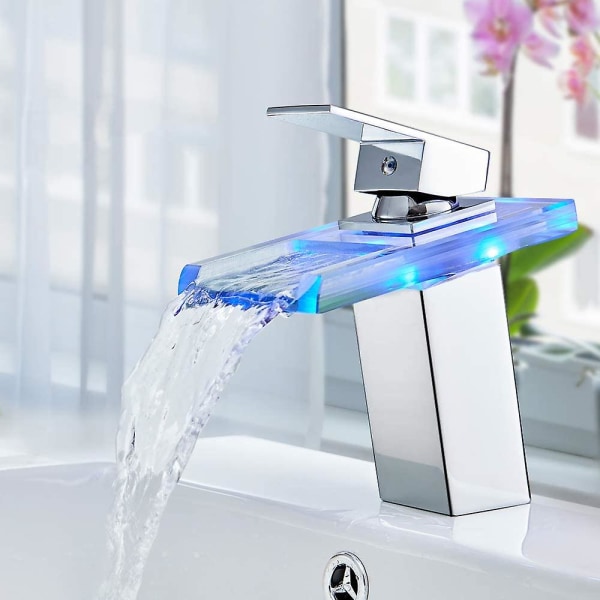 Vandfald Håndvask Blandingsbatteri Krom Badeværelse