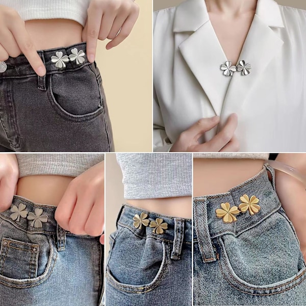 22 Stykker xMidjestrammer, Ingen Sting og Ingen Verktøy Avtakbare Knappnåler for Jeans, Knapp for Jeans for å Gjøre Stramming Enklere_xx