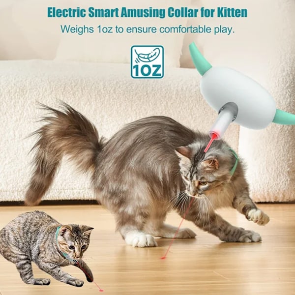 Elektriskt Smart Underhållningshalsband för Katt 2 Lägen USB-laddning Interaktiva Kattleksaker Justerbart Smart Retande Katthalsband 1pc