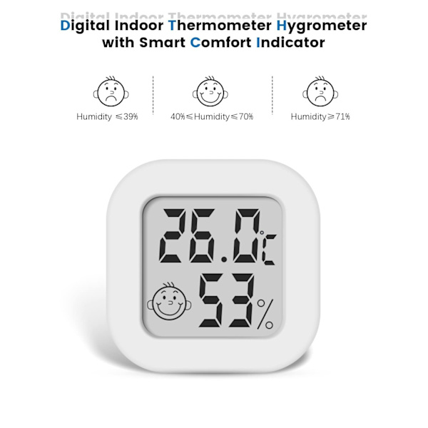 Digitalt hygrometer innendørs minitermometer