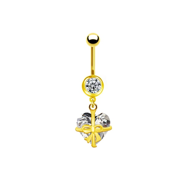 Mode Hjärtaformad Navelring Ornament Zirkon Navel Ri 2