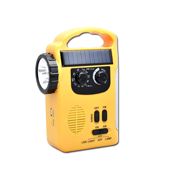 Håndsveiv Solradio, AM FM SW Nødradio med LED Lommelykt Leselys MP3-spiller