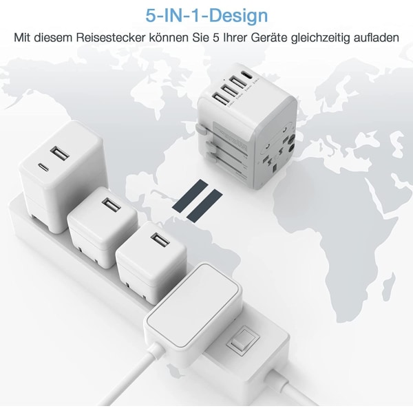 Reseadapter Världsadapter Universaladapter för Tyskland Australien