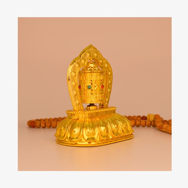 Automatisk Roterande Buddhistisk Bönehjul Bilhänge Solcellsdriven