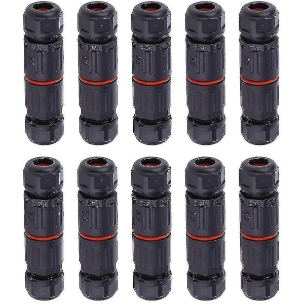 10 Pack Ip68 Cable Connectors, 3 Pin Fe Connectors For Outdoor .