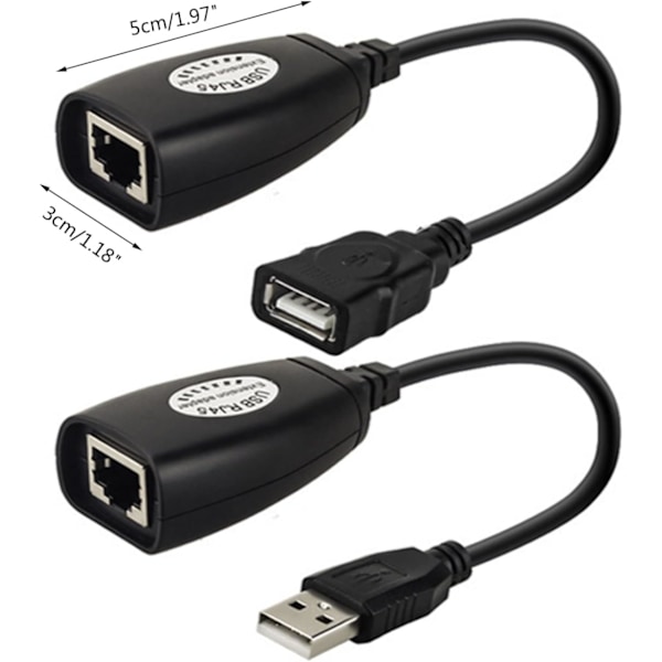 Usb till Rj45 förlängningsadapter över Rj45 Ethernet Lan Splitter-kabel Usb