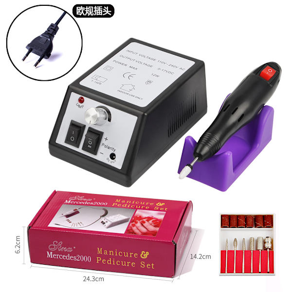 Elektrisk neglfil med 12 tilbehør for sliping/polering black