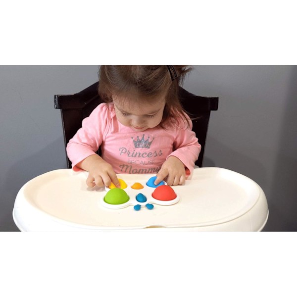 Fidget Popper Sansestimulerende Baby Legetøj til 6+ Måneder, Montessori Beskæftigelseslegetøj til 1 2 3 Årige Småbørn Tryk og Pop Bobler Badelegetøj, Rejse (Sommerfugl)