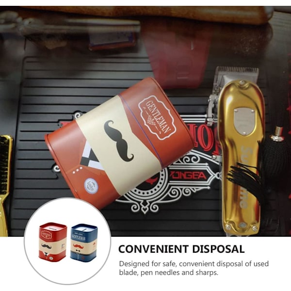 2 stk. Engangsbeholder Rustfrit Stål Razor Bank Container Blades Dispenser Barber Shop Opbevaring