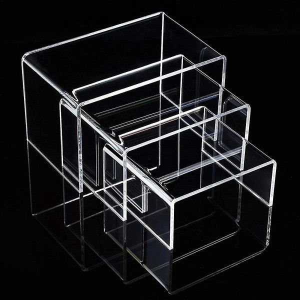 3 st Akryl Display Stand Transparent Stand För Smycken Collection