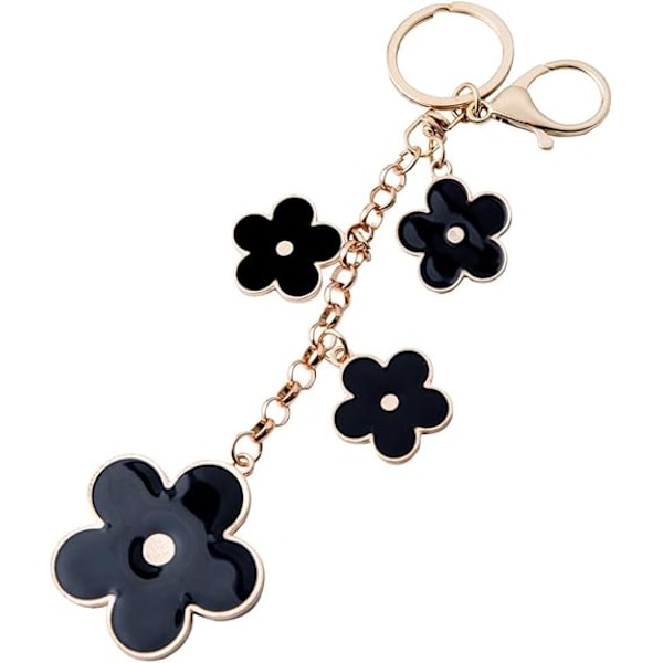 Dametasker med blomstercharms - emaljeret nøglering