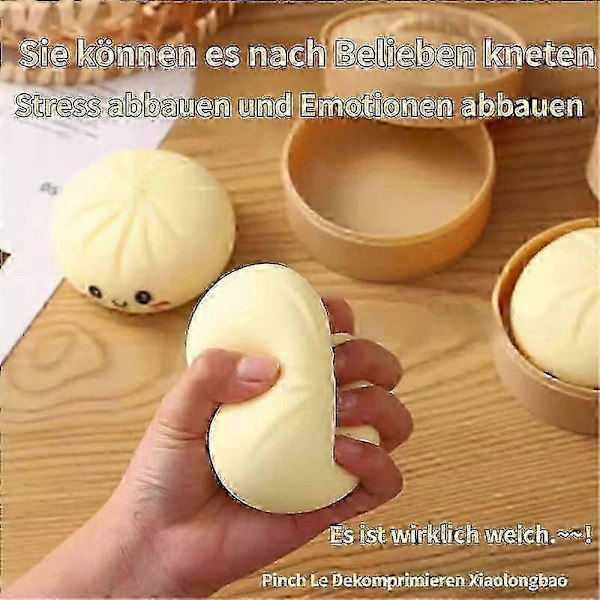 Dumpling Squishy, Dumpling Squishy Mystery, 4 tommer Jumbo Dumpling Stressbold B C