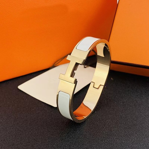 Armband för kvinnor 18K roséguld H-bokstavsspänne män och kvinnor H bred och smal version armband H-armband