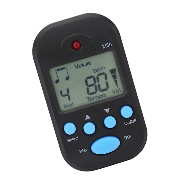 Mini Digital Beat Tap M50 Tempo Metronom Klips Musikinstrument (Svart)