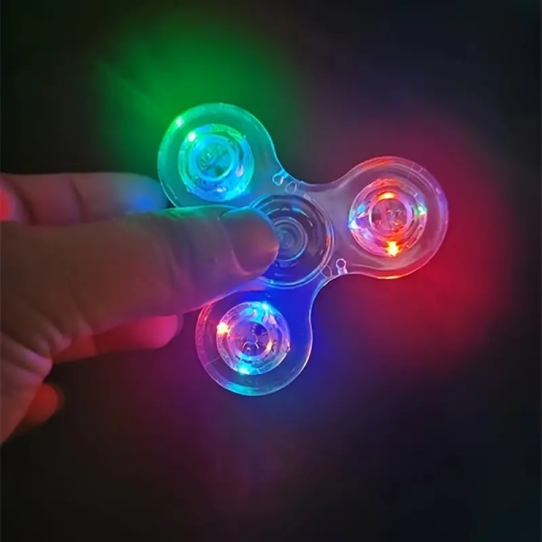 Crystal Luminous LED Lys Fidget Spinner - Gløder i Mørke EDC Stressaflastende Legetøj