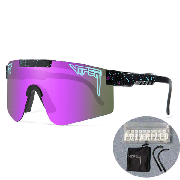 Polariserte sportssolbriller for menn kvinner baseball sykling F Purple