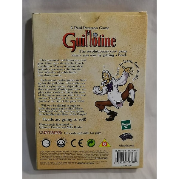 Guillotine Card Game Englanninkielinen versio Eurooppalainen ja Amerikkalainen Classic Explosive Casual 2 pelaajan lautapelikortit korkealaatuiset